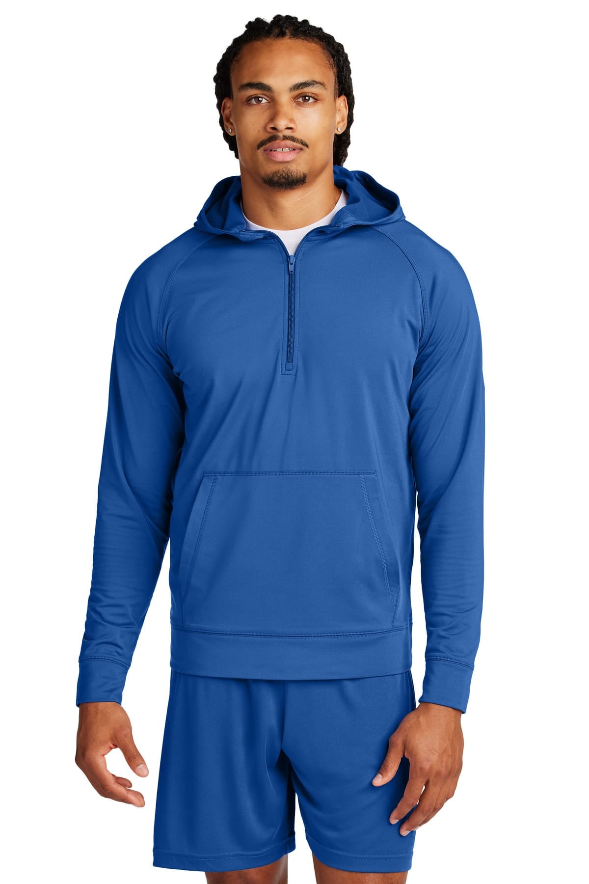 Sport-Tek ST856 XS / True Royal Sport-Tek ST856 Sport-Wick Stretch 1/2-Zip Hoodie