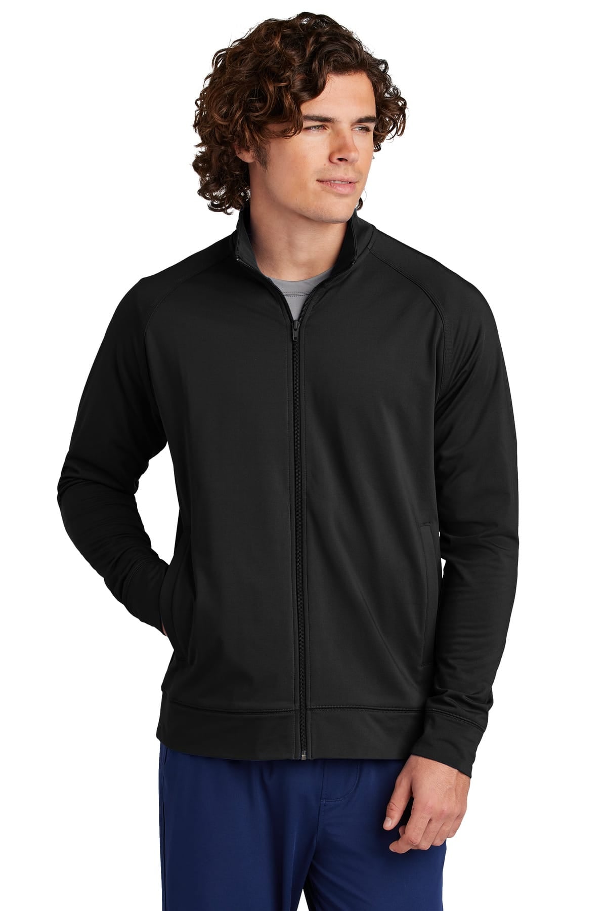 Sport-Tek ST857 XS / Black Sport-Tek ST857 Sport-Wick Stretch Full-Zip Cadet Jacket