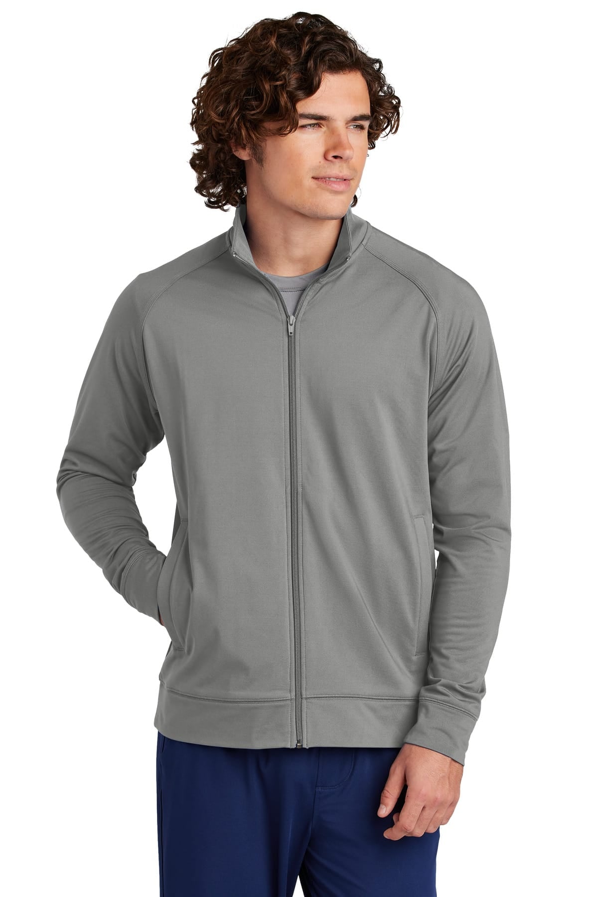 Sport-Tek ST857 XS / Charcoal Grey Sport-Tek ST857 Sport-Wick Stretch Full-Zip Cadet Jacket