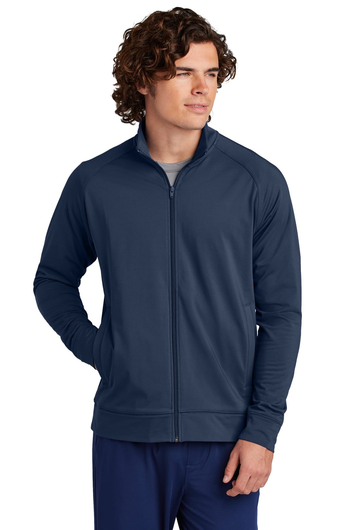 Sport-Tek ST857 XS / True Navy Sport-Tek ST857 Sport-Wick Stretch Full-Zip Cadet Jacket