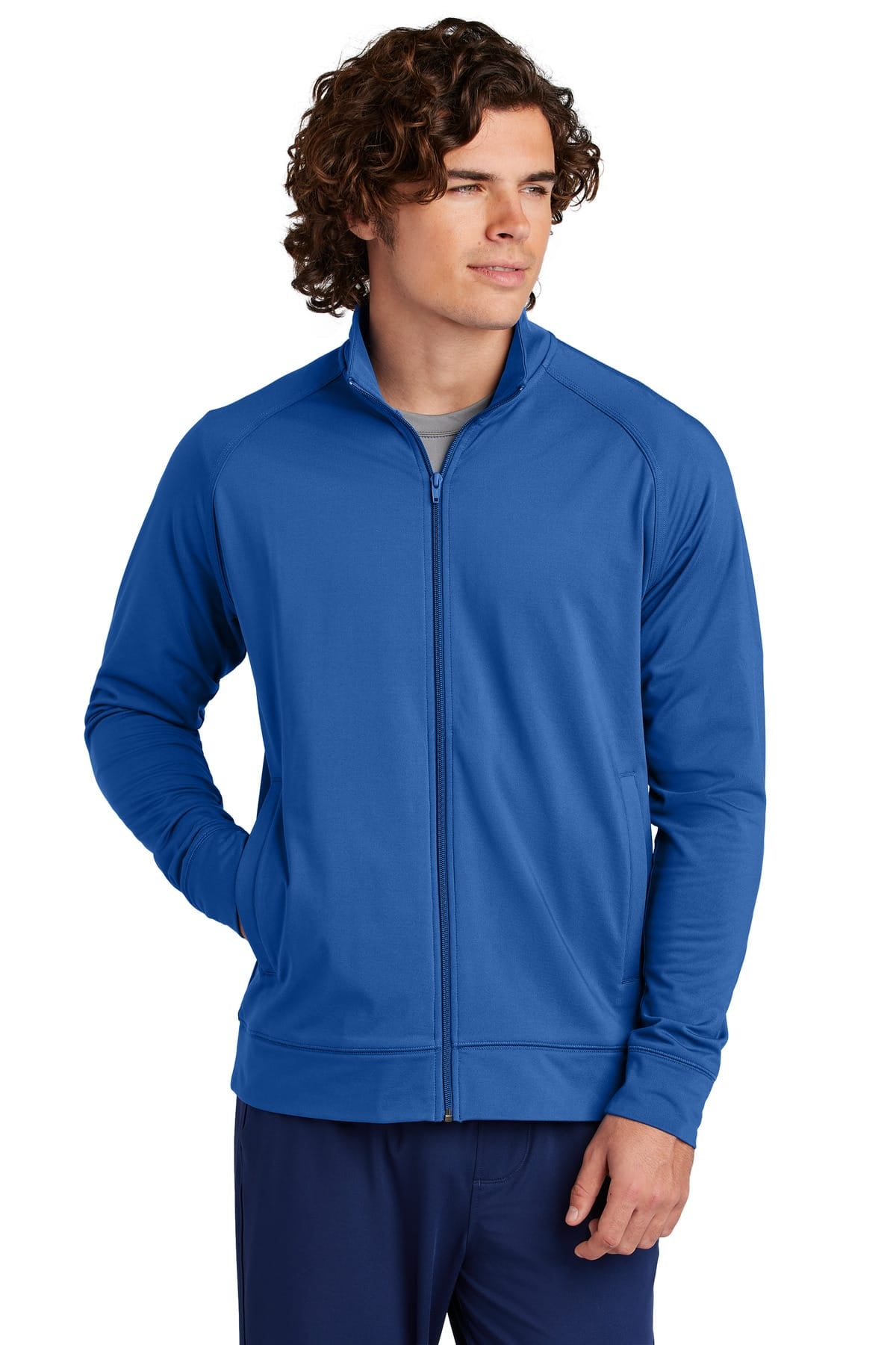 Sport-Tek ST857 XS / True Royal Sport-Tek ST857 Sport-Wick Stretch Full-Zip Cadet Jacket