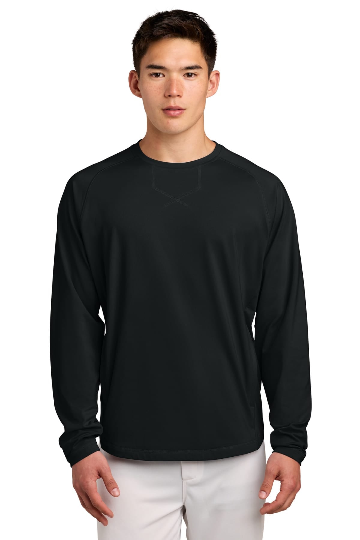 Sport-Tek ST859 XS / Black Sport-Tek ®  Sport-Wick ®  Stretch Pocketed Crewneck ST859