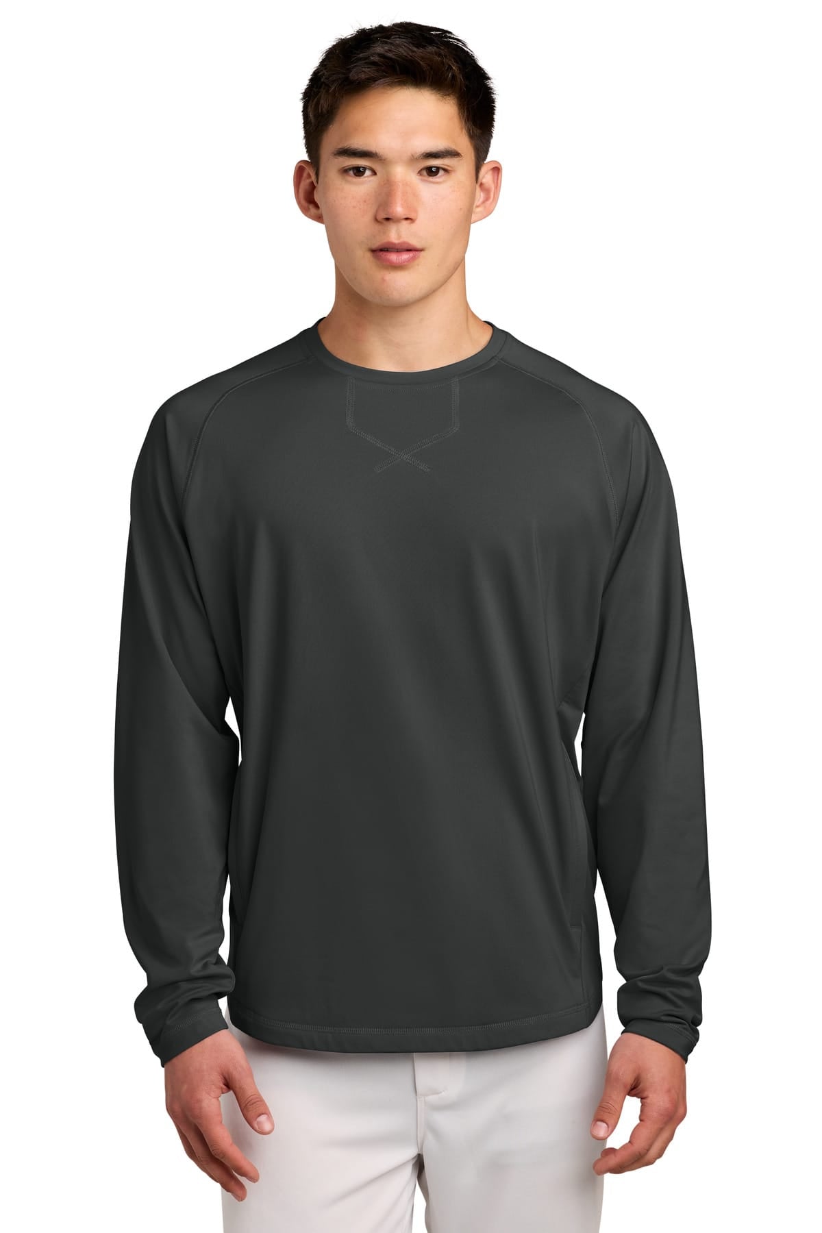 Sport-Tek ST859 XS / Charcoal Grey Sport-Tek ®  Sport-Wick ®  Stretch Pocketed Crewneck ST859
