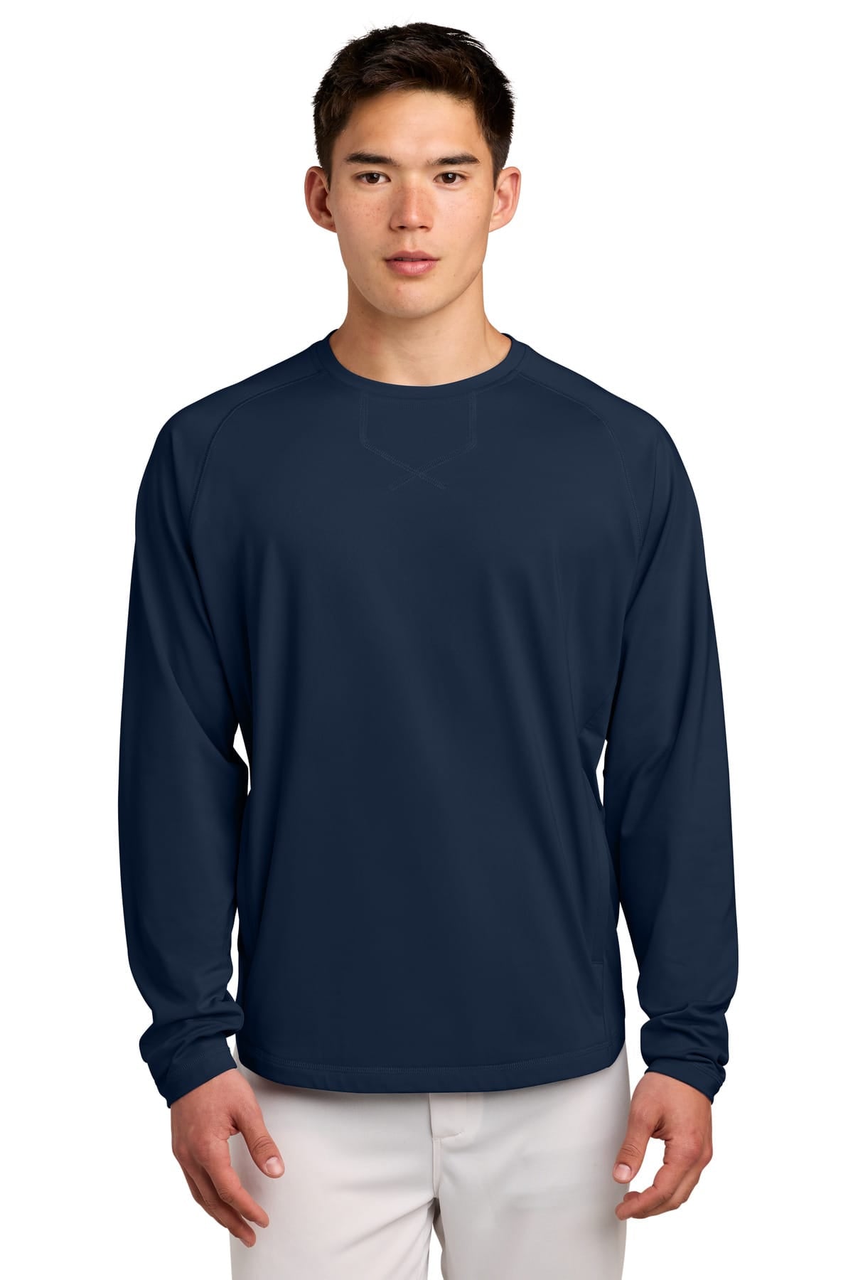 Sport-Tek ST859 XS / True Navy Sport-Tek ®  Sport-Wick ®  Stretch Pocketed Crewneck ST859