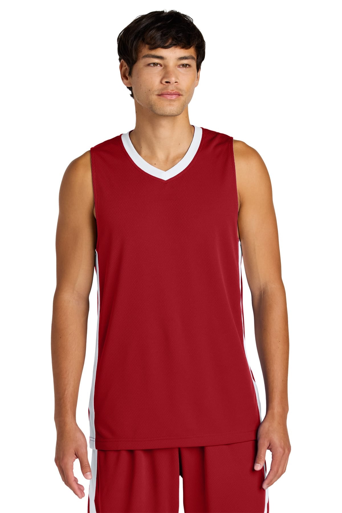 Sport-Tek ST900 XS / Deep Red/ White Sport-Tek ST900 Rival Basketball Rev Jersey