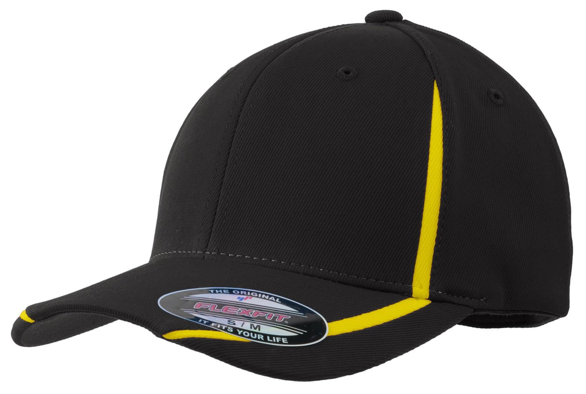 Sport-Tek STC16 XS / Black/ Gold Sport-Tek STC16 Flexfit Performance Colorblock Cap
