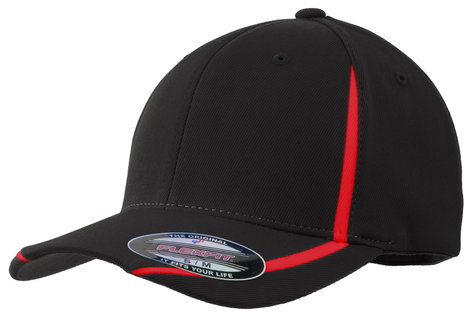 Sport-Tek STC16 XS / Black/ True Red Sport-Tek STC16 Flexfit Performance Colorblock Cap