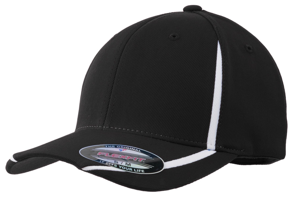 Sport-Tek STC16 XS / Black/ White Sport-Tek STC16 Flexfit Performance Colorblock Cap