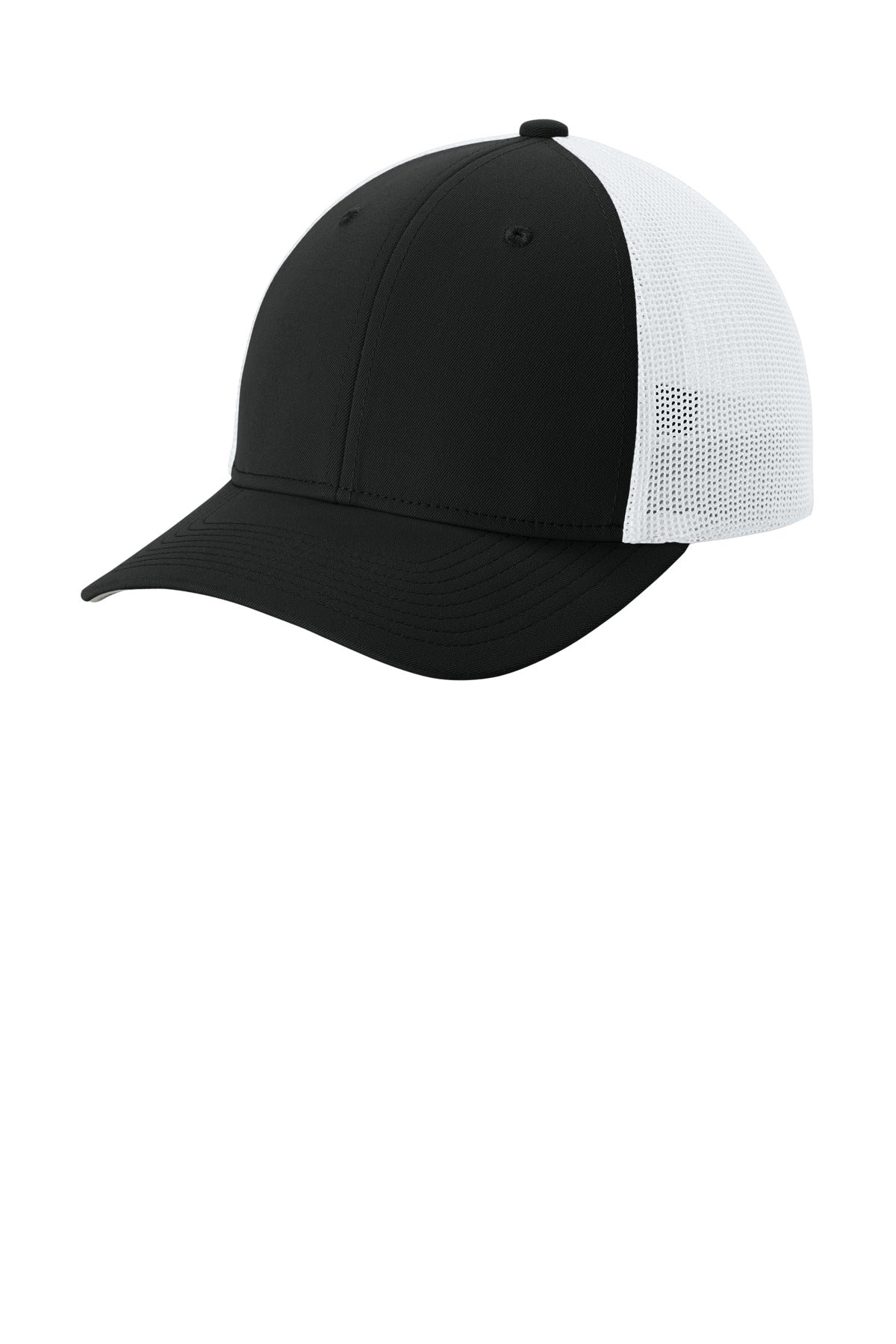 Sport-Tek STC60 S/M / Black/ White Sport-Tek STC60 Stretch-Tek Mesh Back Cap