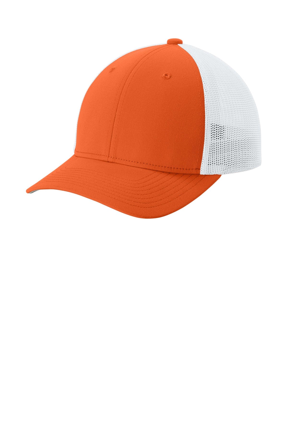 Sport-Tek STC60 S/M / Deep Orange/ White Sport-Tek STC60 Stretch-Tek Mesh Back Cap