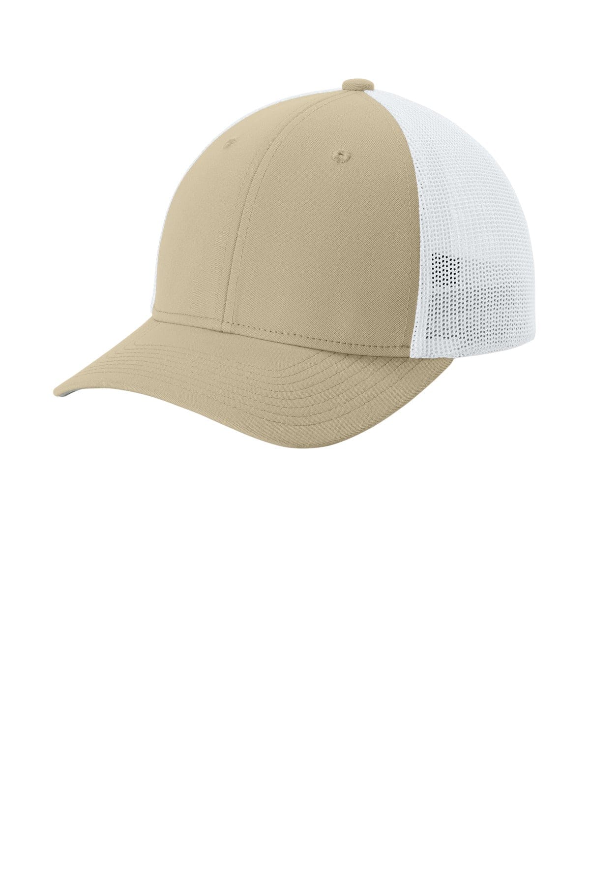Sport-Tek STC60 S/M / Sahara/ White Sport-Tek STC60 Stretch-Tek Mesh Back Cap