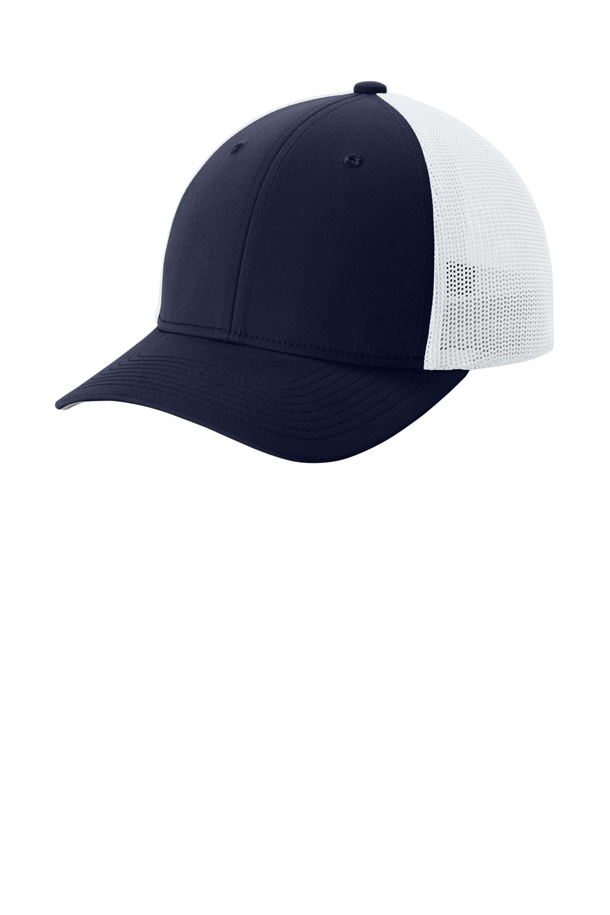 Sport-Tek STC60 S/M / True Navy/ White Sport-Tek STC60 Stretch-Tek Mesh Back Cap