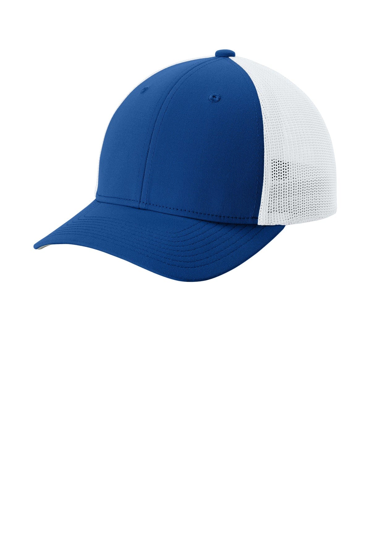 Sport-Tek STC60 S/M / True Royal/ White Sport-Tek STC60 Stretch-Tek Mesh Back Cap