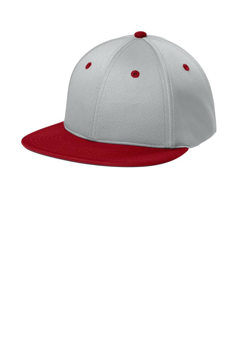 Sport-Tek Impact Mesh Stretch-Tek Cap STC70 in Silver/ Deep Red/ Silver