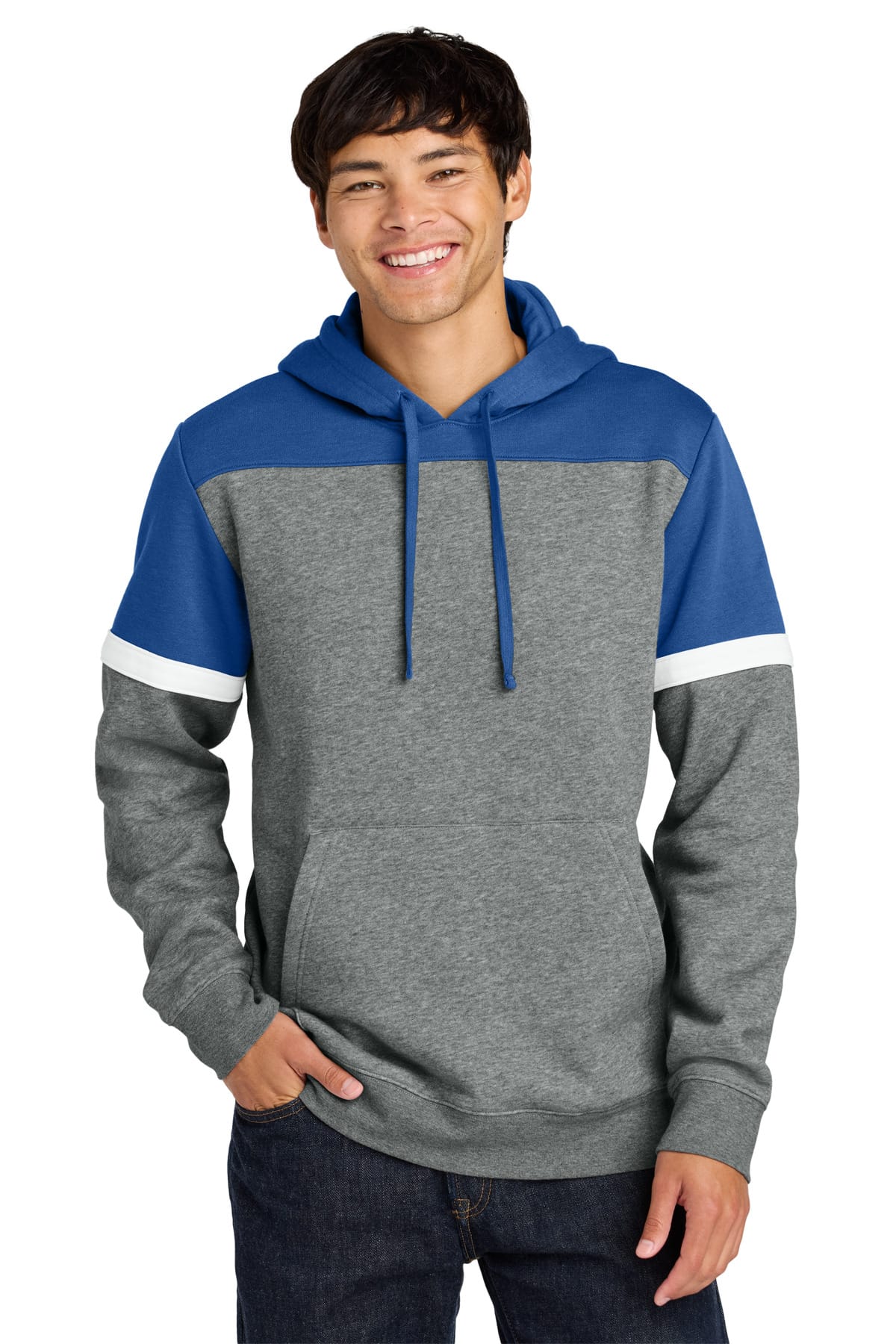 Sport-Tek STF205 XS / True Royal/ Vintage Heather Sport-Tek STF205 Drive Fleece Colorblock Hoodie
