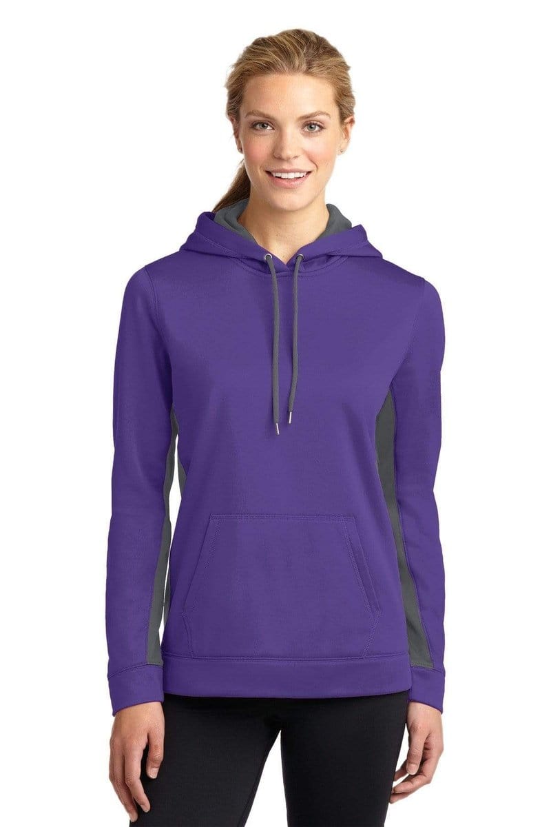Sport-Tek Sweatshirts/Fleece Sport-Tek LST235: Ladies Sport-Wick Fleece Colorblock Hooded Pullover