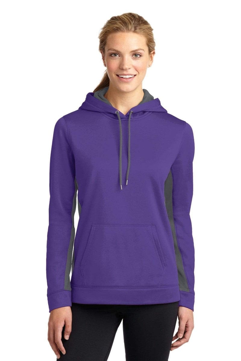 Sport-Tek Sweatshirts/Fleece Sport-Tek LST235: Ladies Sport-Wick Fleece Colorblock Hooded Pullover