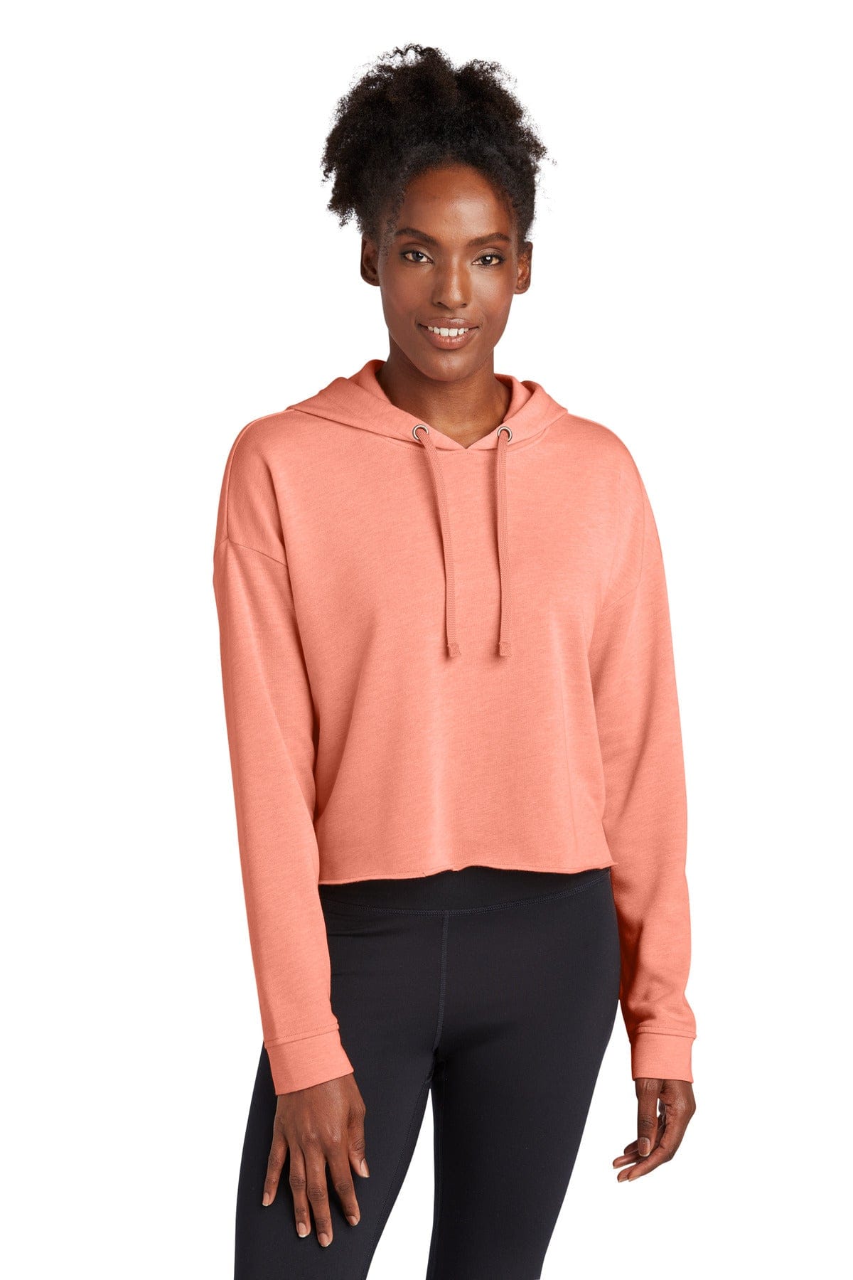 Sport-Tek Sweatshirts/Fleece Sport-Tek LST298: Ladies PosiCharge Tri-Blend Wicking Fleece Crop Hooded Pullover