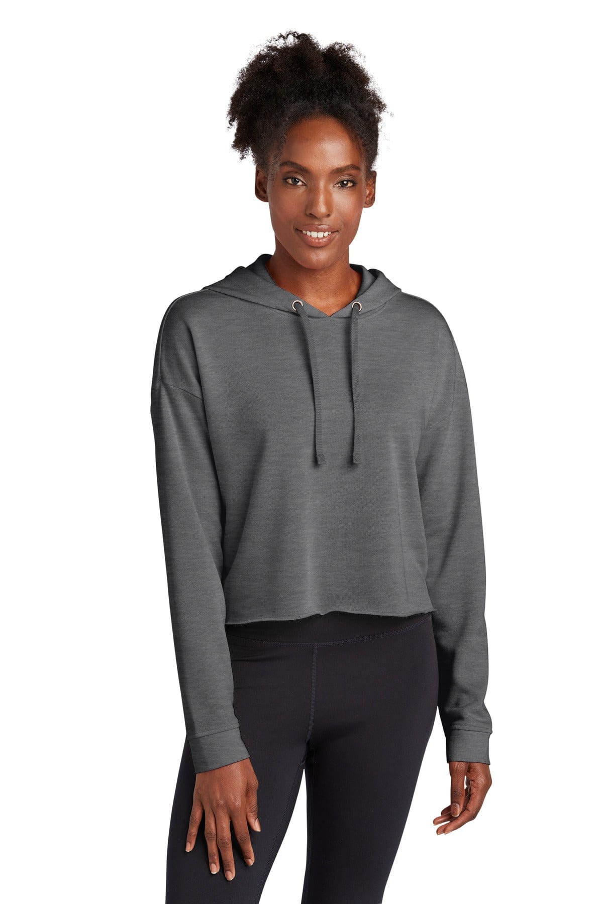 Sport-Tek Sweatshirts/Fleece Sport-Tek LST298: Ladies PosiCharge Tri-Blend Wicking Fleece Crop Hooded Pullover