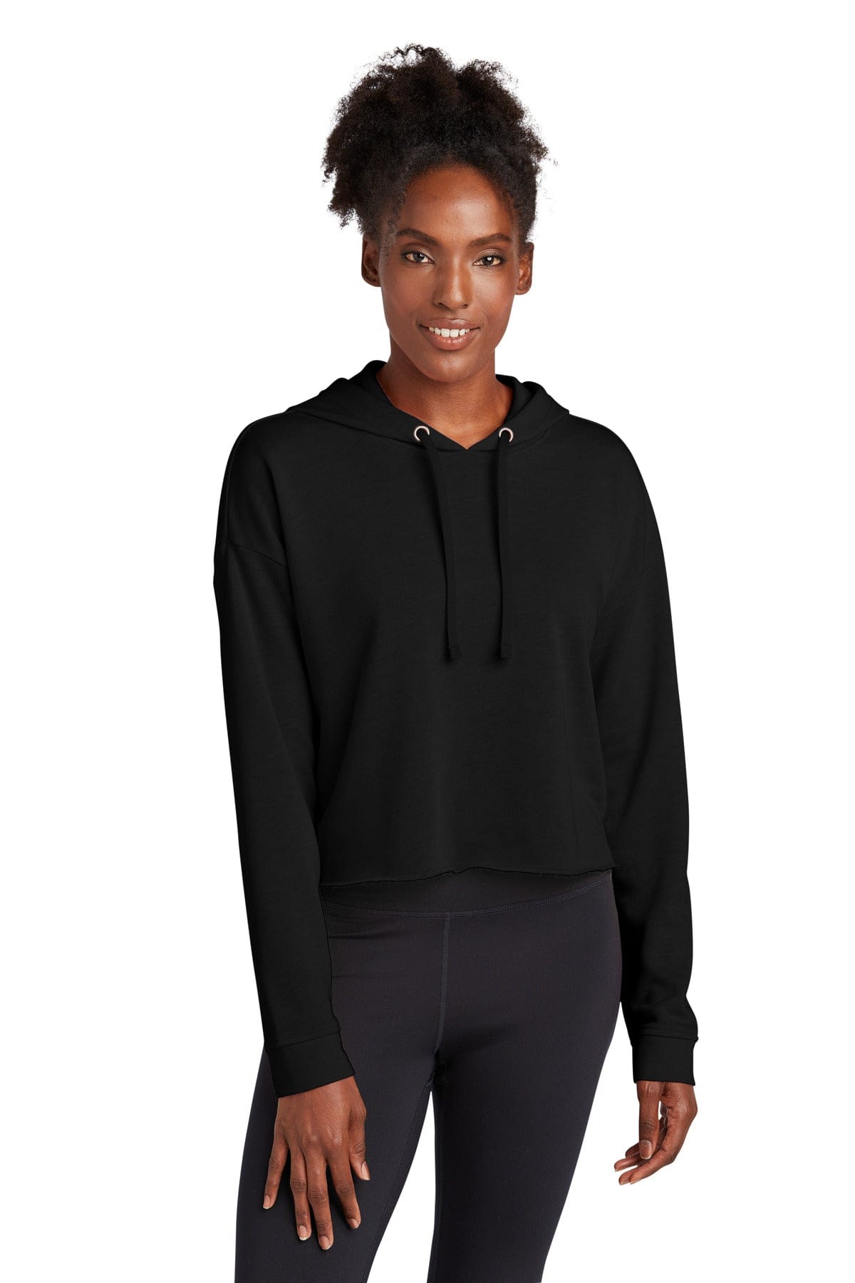 Sport-Tek Sweatshirts/Fleece Sport-Tek LST298: Ladies PosiCharge Tri-Blend Wicking Fleece Crop Hooded Pullover