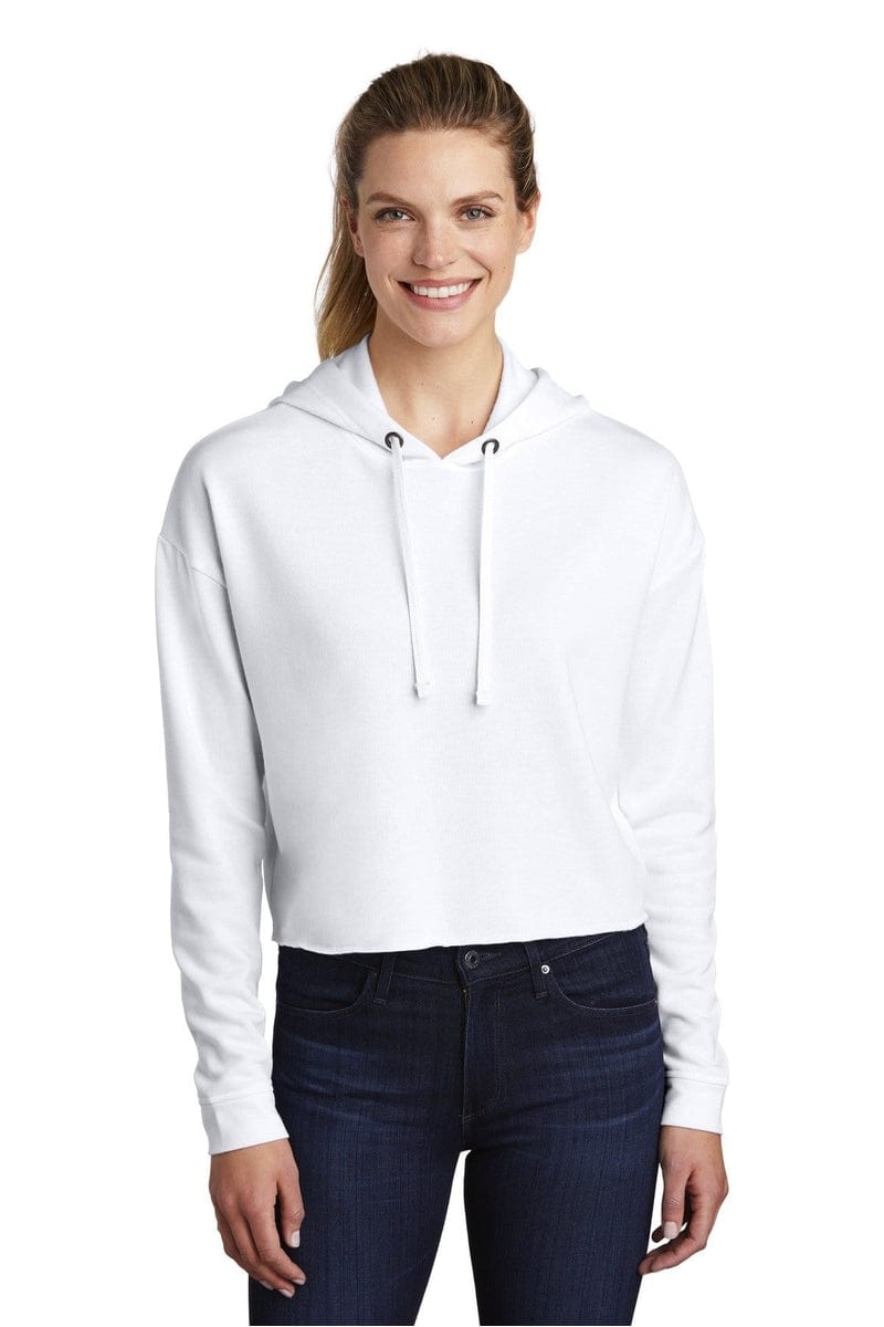 Sport-Tek Sweatshirts/Fleece Sport-Tek LST298: Ladies PosiCharge Tri-Blend Wicking Fleece Crop Hooded Pullover