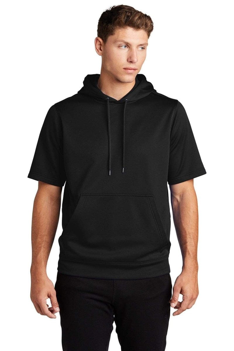 Black short sleeve hoodie sale