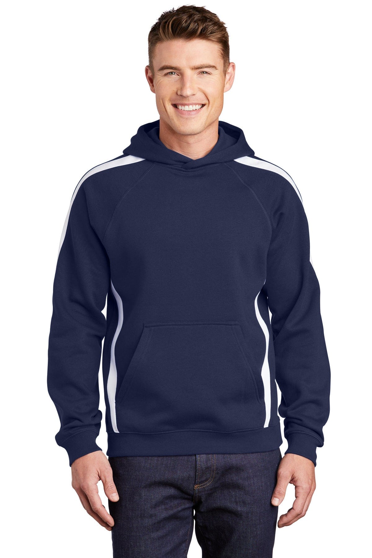 Sport-Tek Sweatshirts/Fleece Sport-Tek ST265: Sleeve Stripe Pullover Hooded Sweatshirt