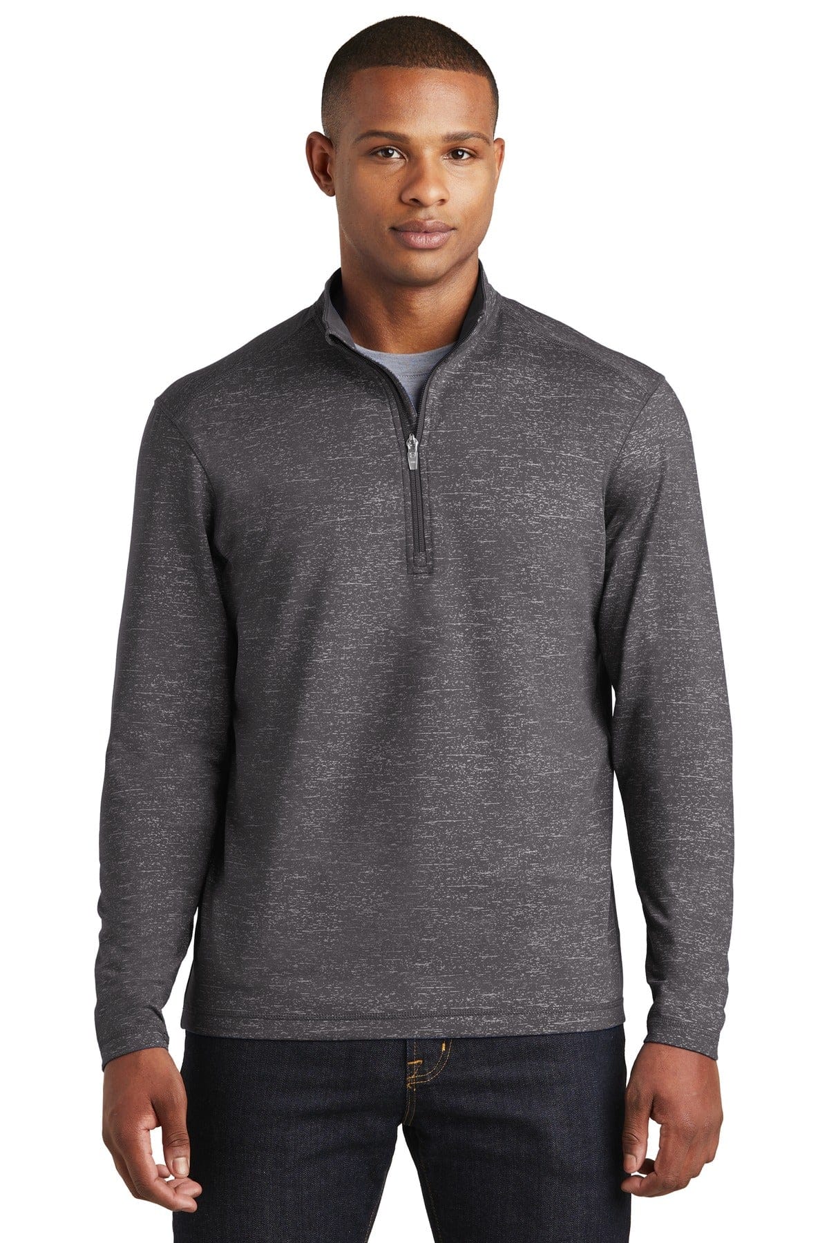 Sport-Tek Sweatshirts/Fleece Sport-Tek ST855: Sport-Wick Stretch Reflective Heather 1/2-Zip Pullover