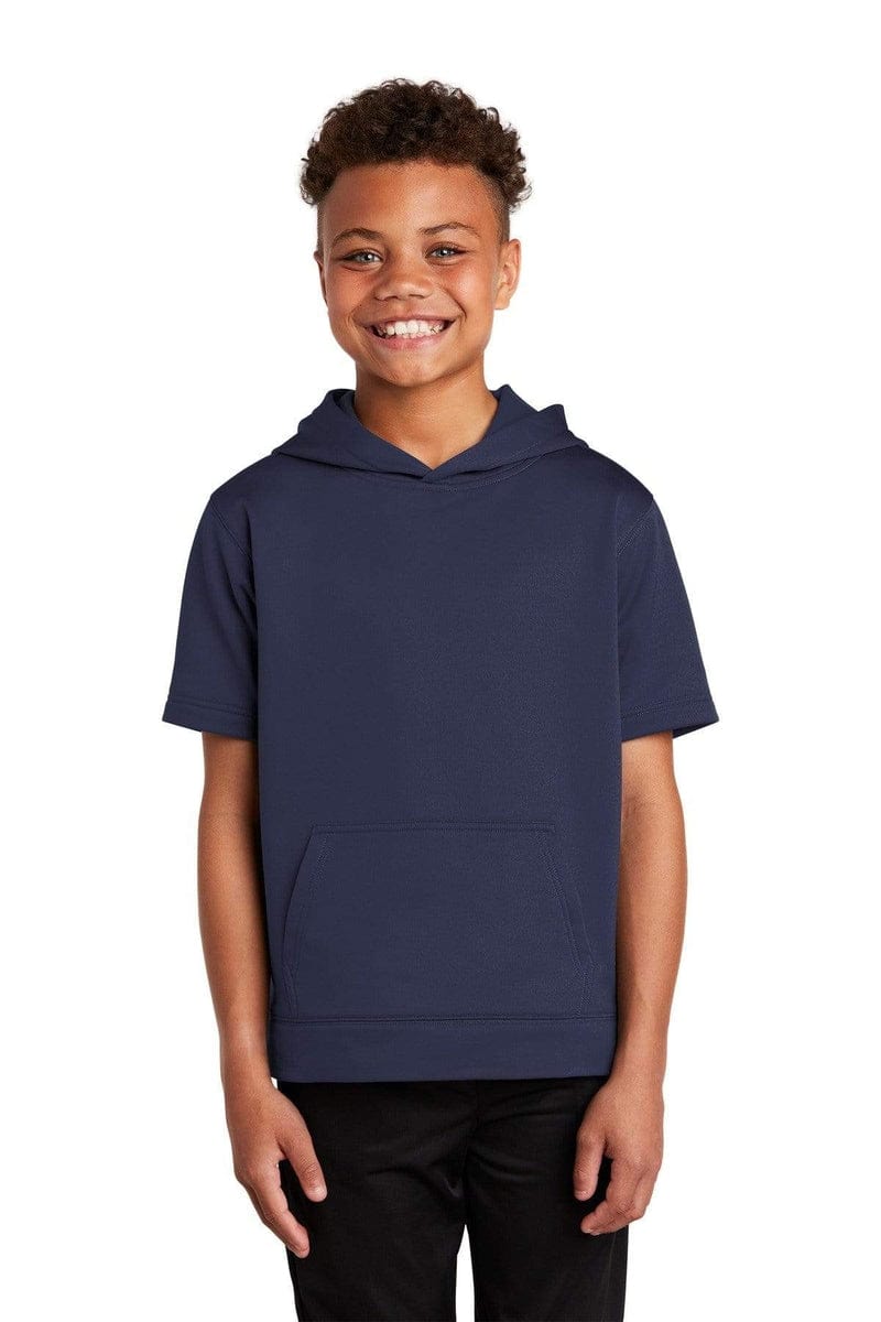 Sport-Tek Sweatshirts/Fleece Sport-Tek YST251: Youth Sport-Wick Fleece Short Sleeve Hooded Pullover