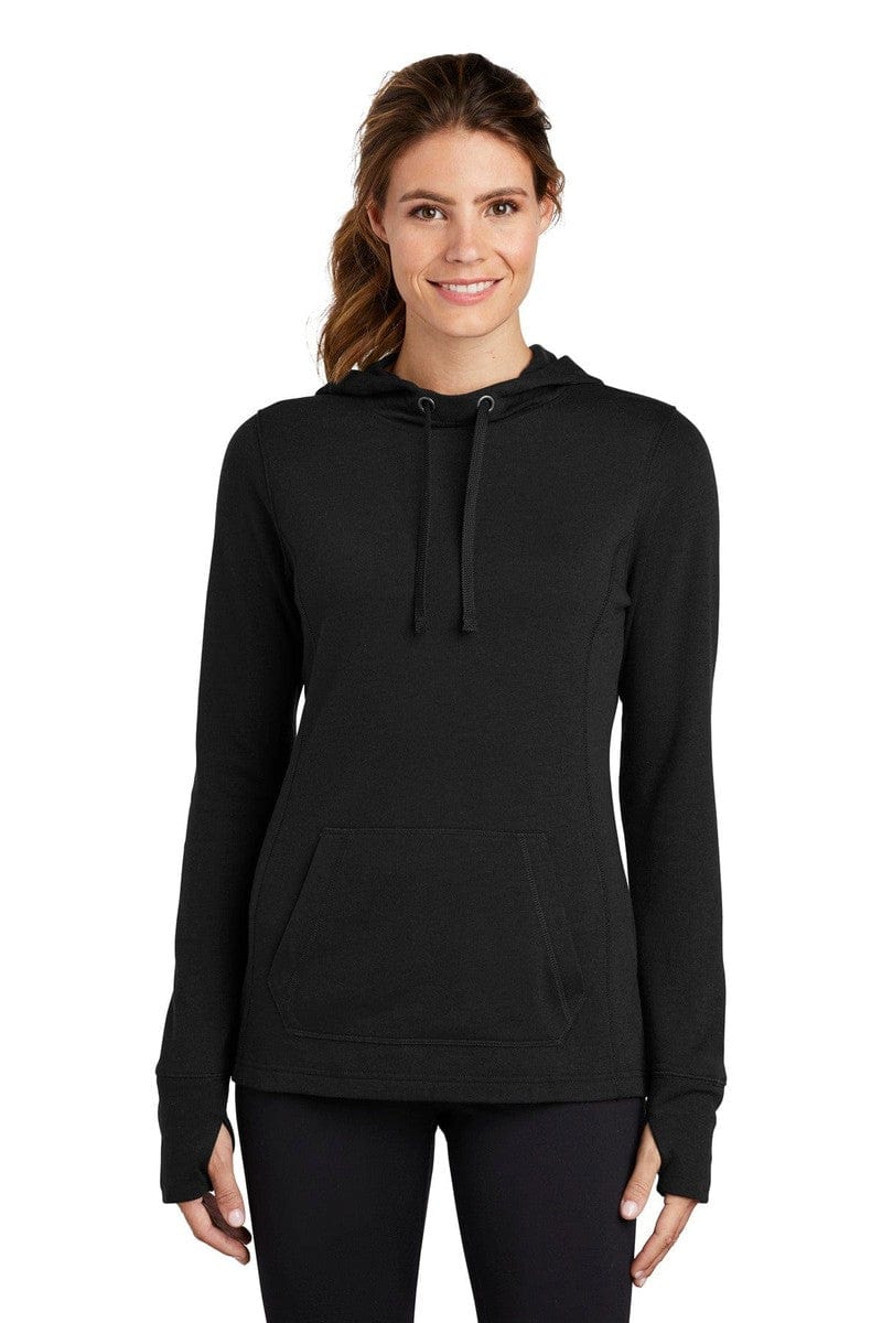 Sport-Tek Sweatshirts/Fleece XS / Black Triad Solid Sport-Tek LST296: Ladies PosiCharge Tri-Blend Wicking Fleece Hooded Pullover