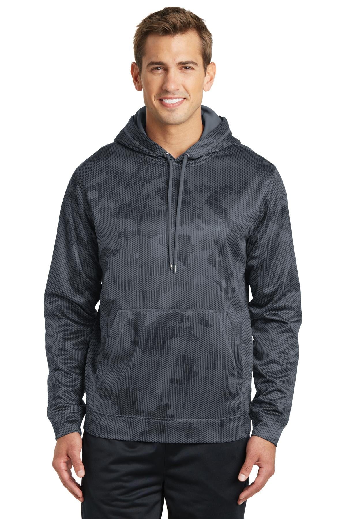 Sport-Tek Sweatshirts/Fleece XS / Dark Smoke Grey Sport-Tek ST240: Sport-Wick CamoHex Fleece Hooded Pullover