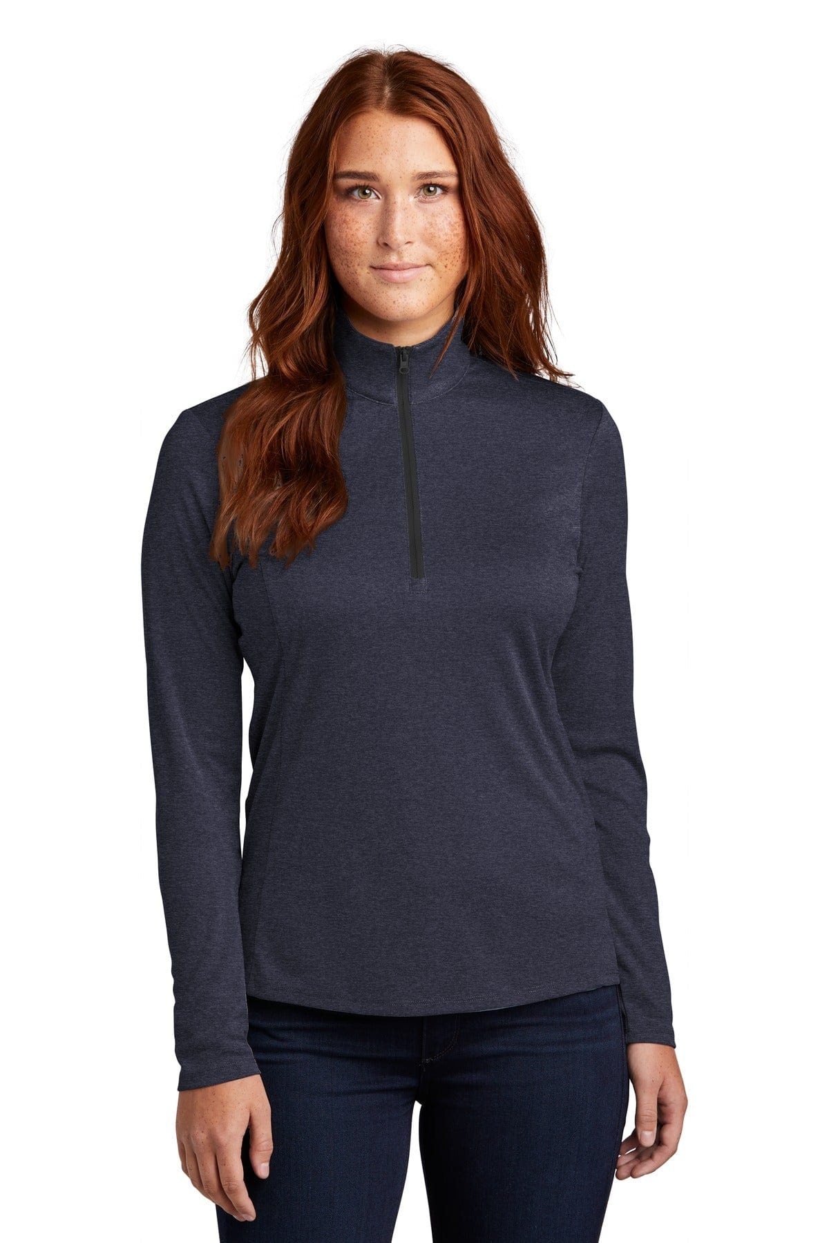 Sport-Tek Sweatshirts/Fleece XS / Deep Navy Heather Sport-Tek LST469: Ladies Endeavor 1/4-Zip Pullover