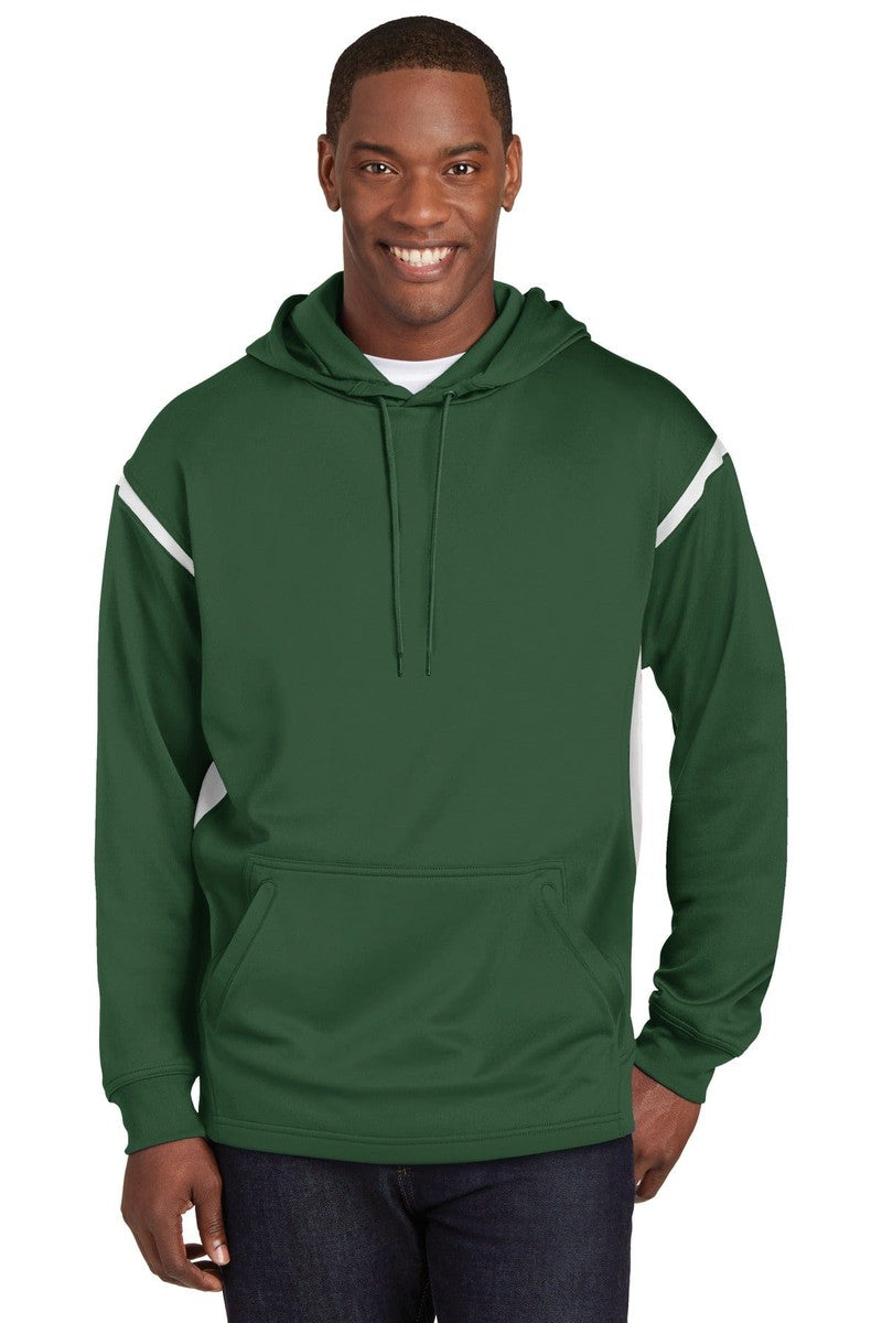Sport-Tek Sweatshirts/Fleece XS / Forest Green/ White Sport-Tek F246: Tech Fleece Colorblock Hooded Sweatshirt