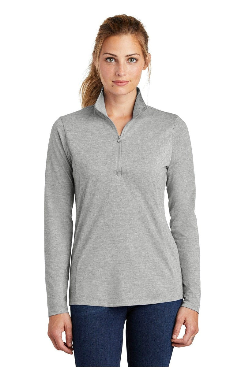 Sport-Tek Sweatshirts/Fleece XS / Light Grey Heather Sport-Tek LST407: Ladies PosiCharge Tri-Blend Wicking 1/4-Zip Pullover