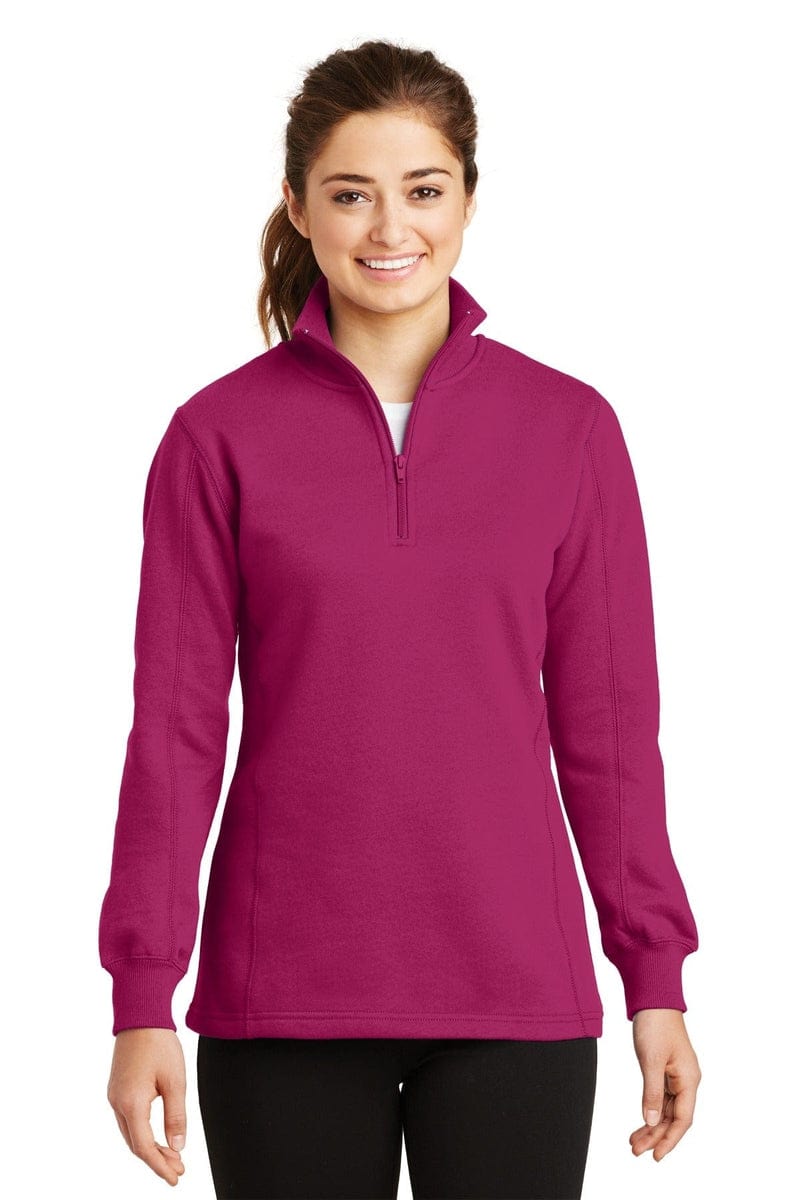 Sport-Tek Sweatshirts/Fleece XS / Pink Rush Sport-Tek LST253: Ladies 1/4-Zip Sweatshirt