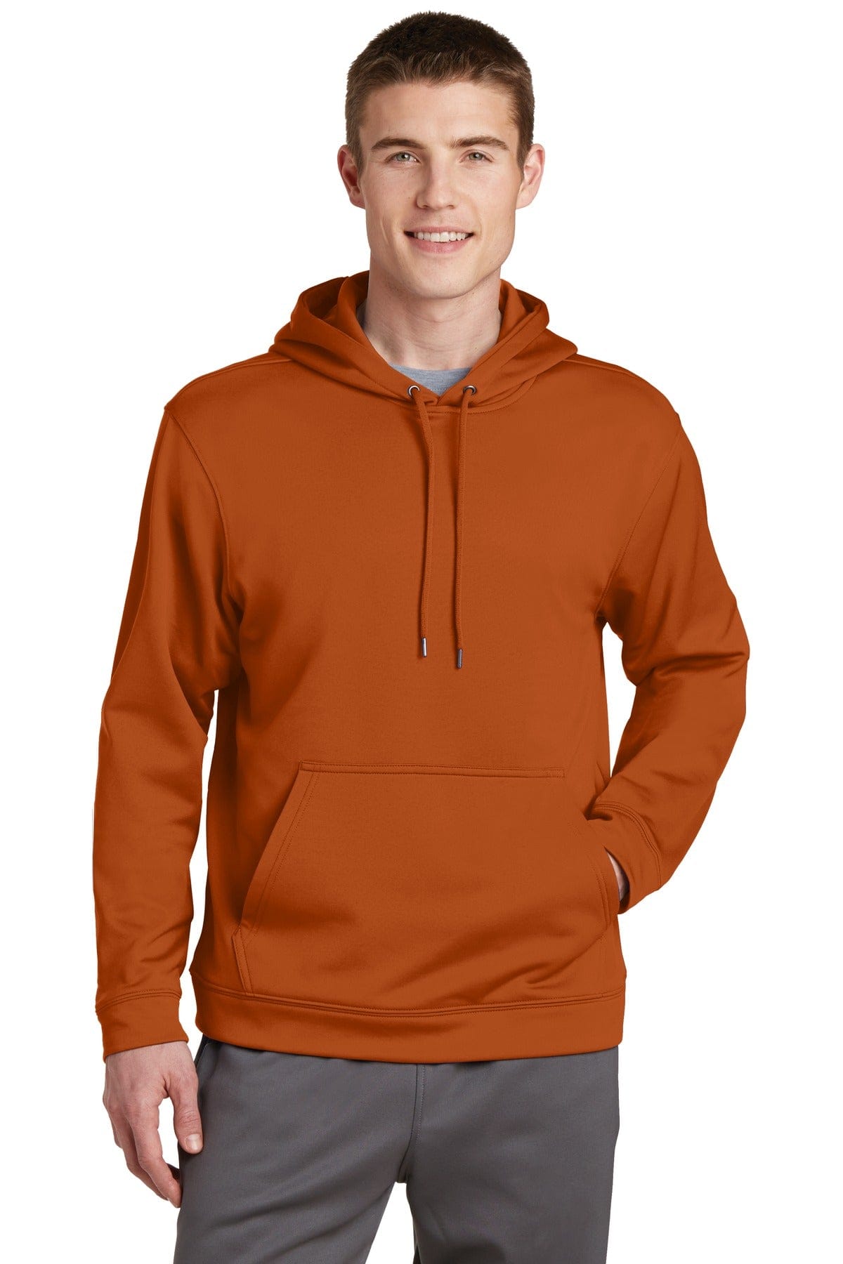 Sport-Tek Sweatshirts/Fleece XS / Texas Orange Sport-Tek Sport-Wick Fleece Hooded Pullover: F244