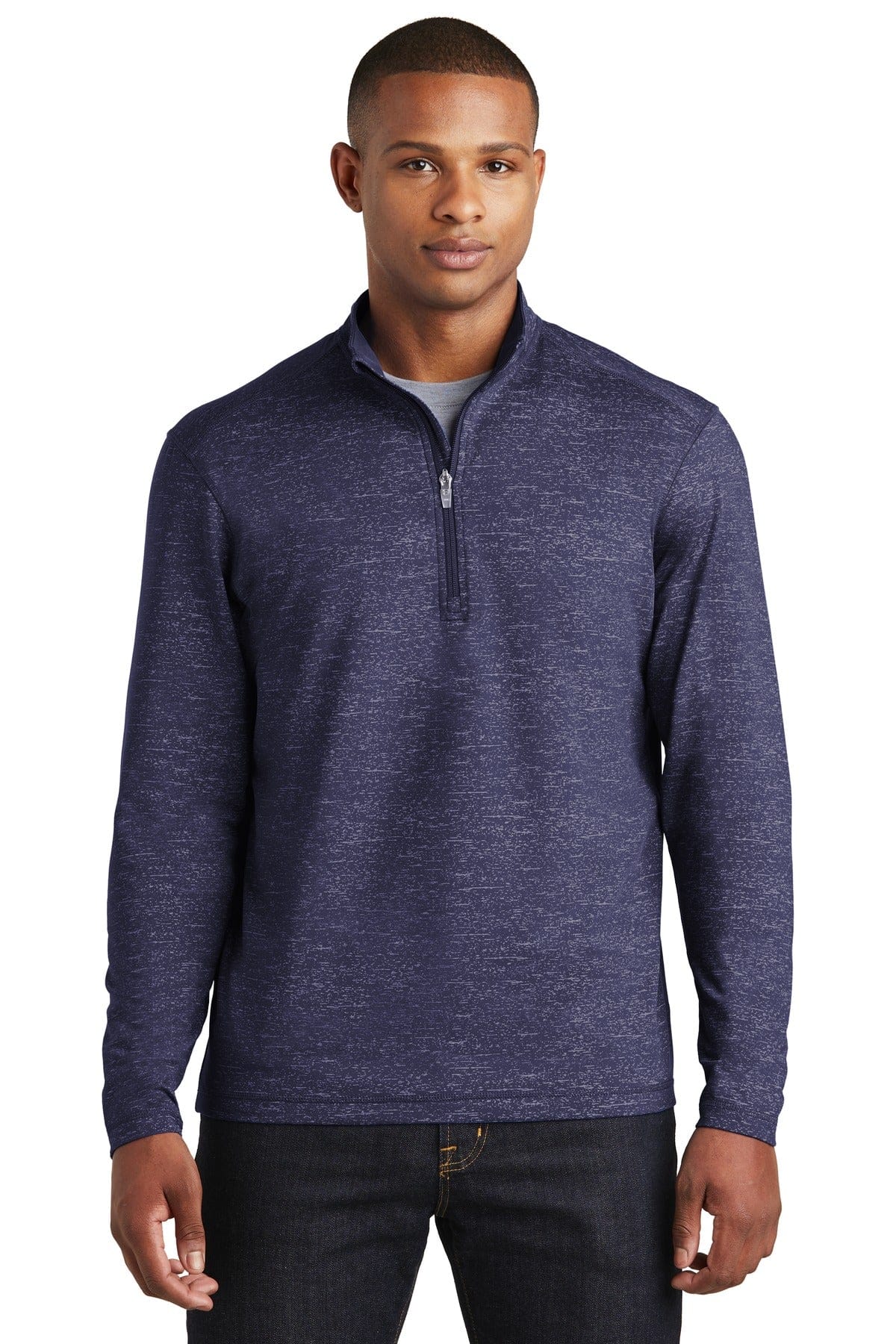 Sport-Tek Sweatshirts/Fleece XS / True Navy Sport-Tek ST855: Sport-Wick Stretch Reflective Heather 1/2-Zip Pullover