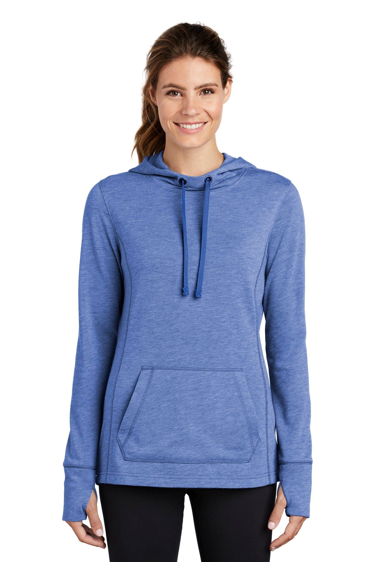 Sport-Tek Sweatshirts/Fleece XS / True Royal Heather Sport-Tek LST296 Ladies PosiCharge Tri-Blend Wicking Fleece Hooded Pullover