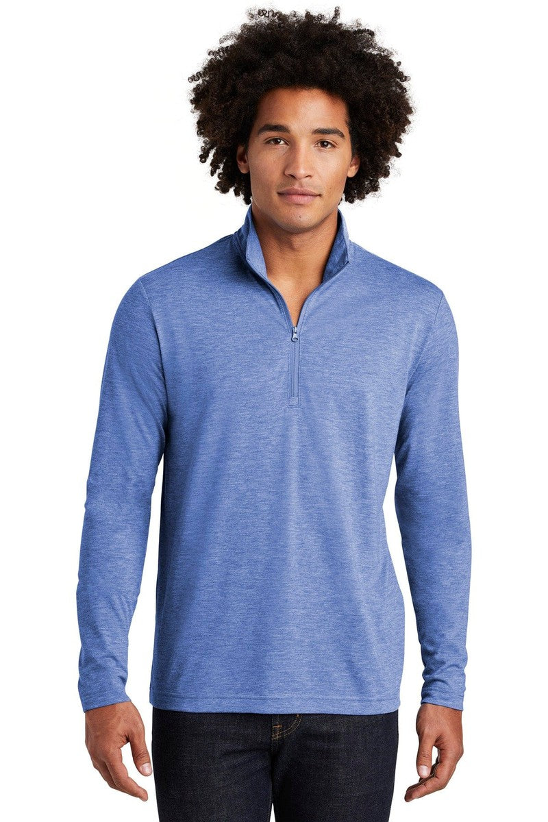 Sport-Tek Sweatshirts/Fleece XS / True Royal Heather Sport-Tek ST407: PosiCharge Tri-Blend Wicking 1/4-Zip Pullover
