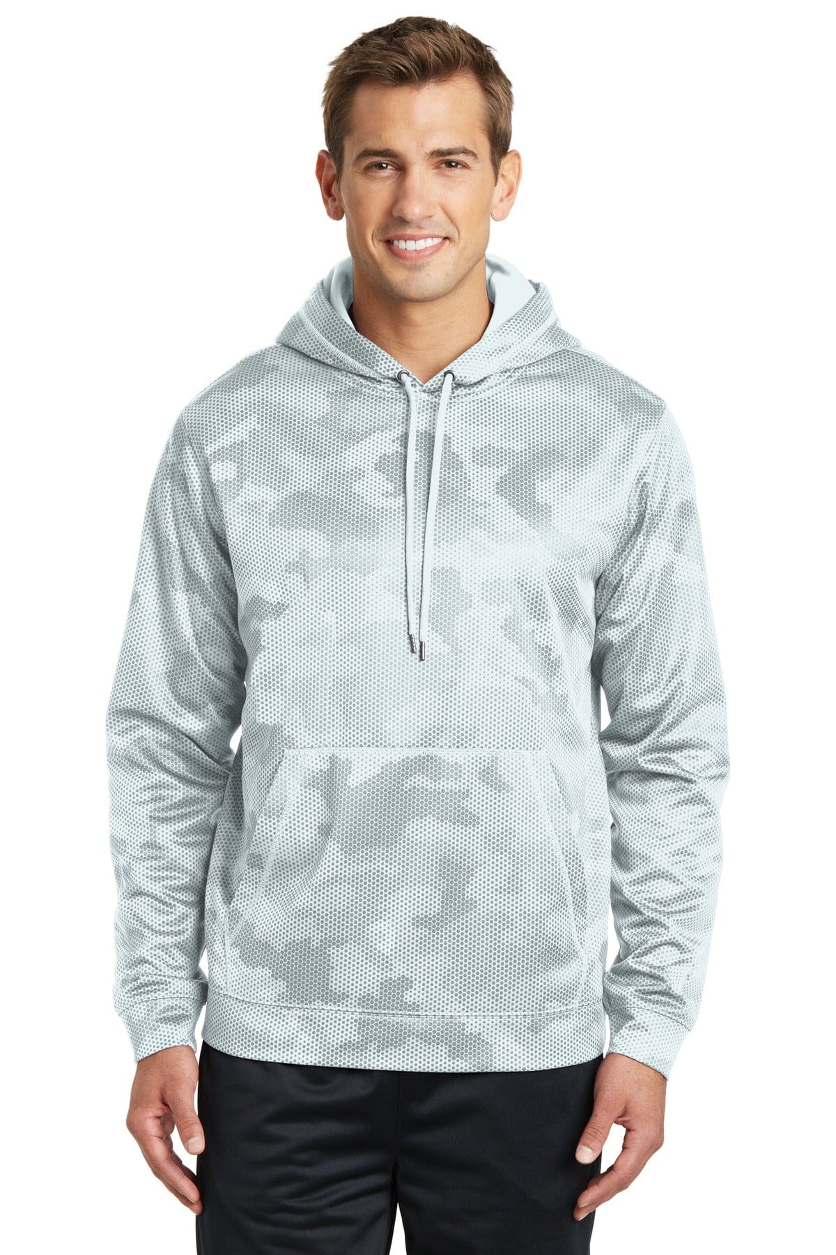 Sport-Tek Sweatshirts/Fleece XS / White Sport-Tek ST240: Sport-Wick CamoHex Fleece Hooded Pullover