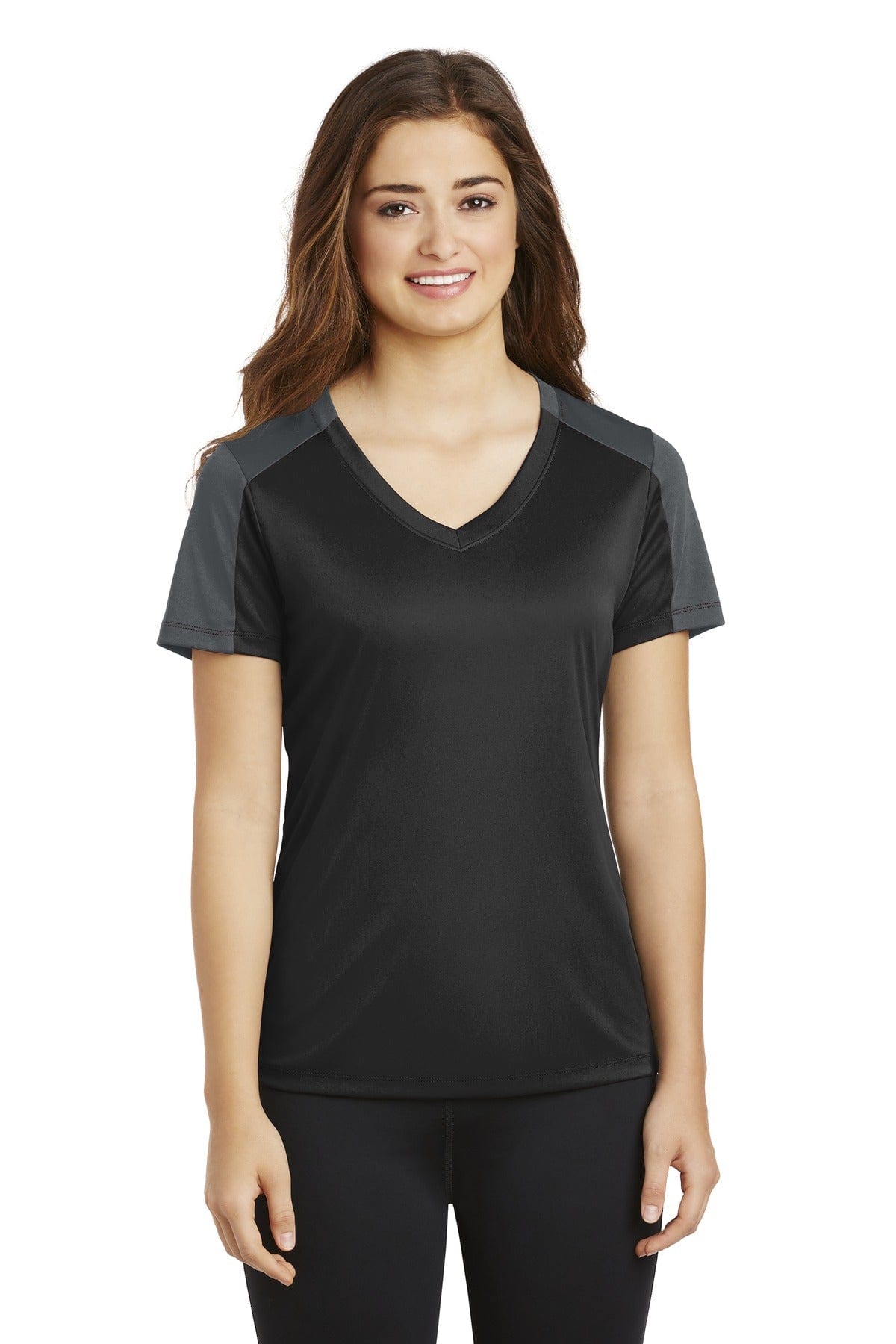 Sport-Tek T-Shirts DISCONTINUED  Sport-Tek ®  Ladies PosiCharge ®  Competitor ™  Sleeve-Blocked V-Neck Tee. LST354