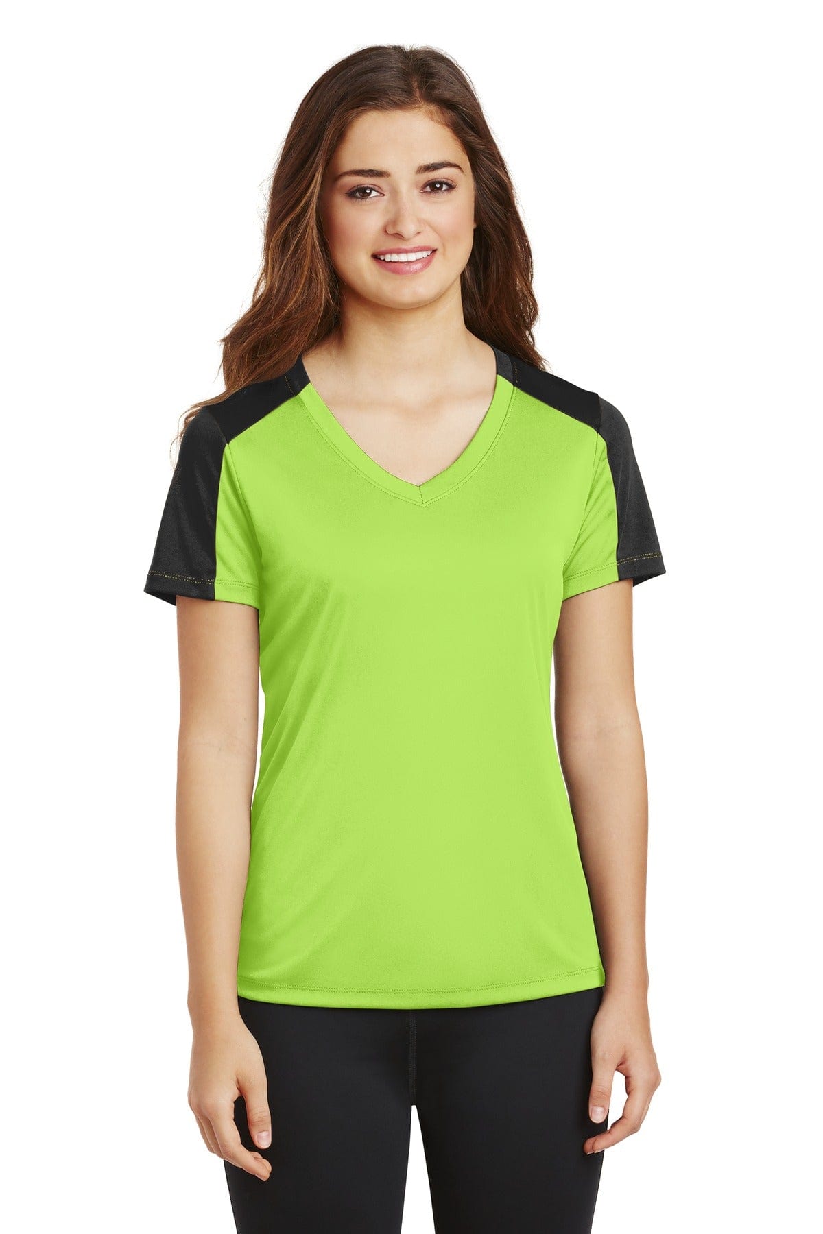 Sport-Tek T-Shirts DISCONTINUED  Sport-Tek ®  Ladies PosiCharge ®  Competitor ™  Sleeve-Blocked V-Neck Tee. LST354