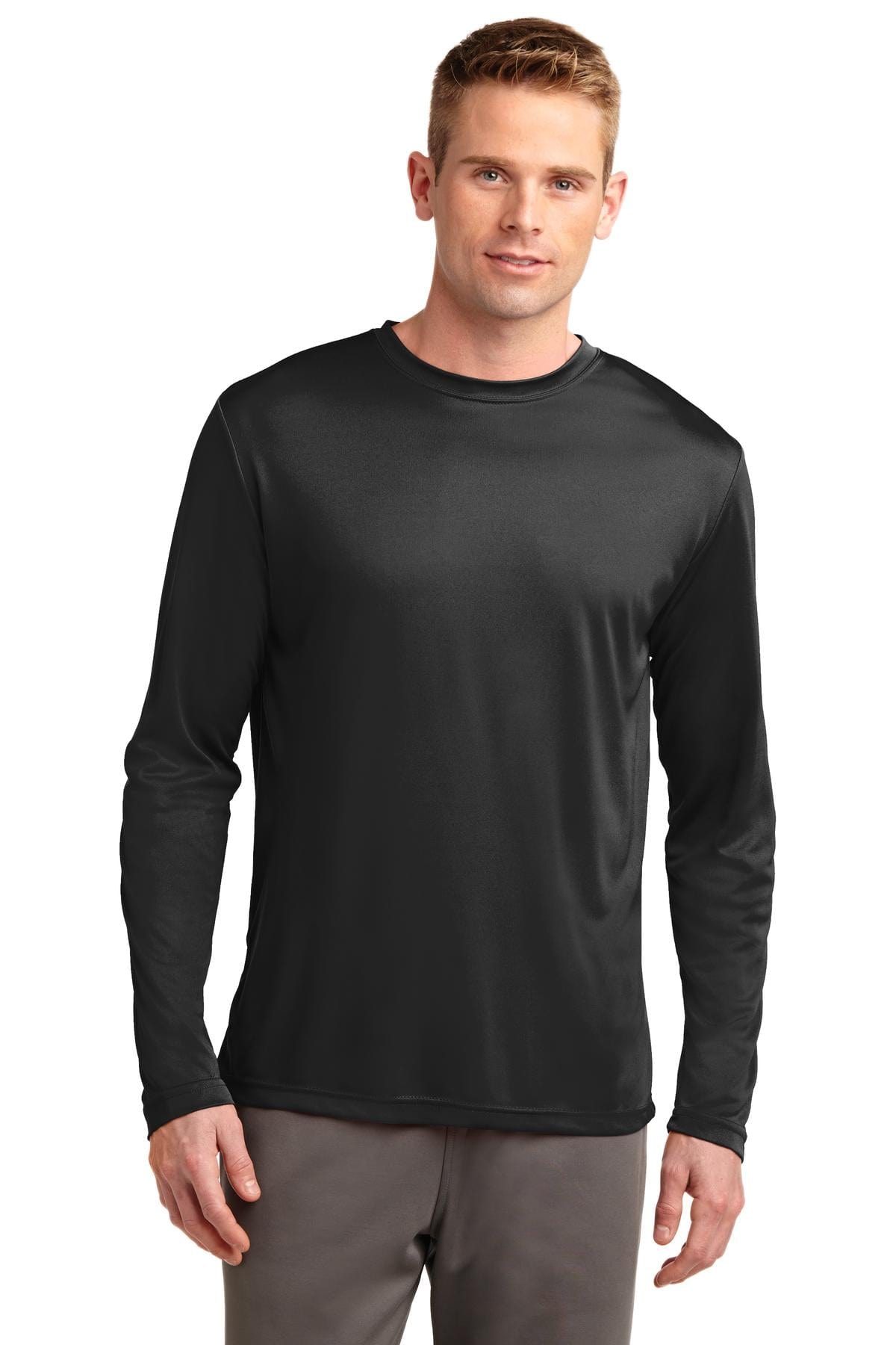 Sport-Tek T-Shirts LT / Black Sport-Tek TST350LS: Long-Sleeve Men's Tee