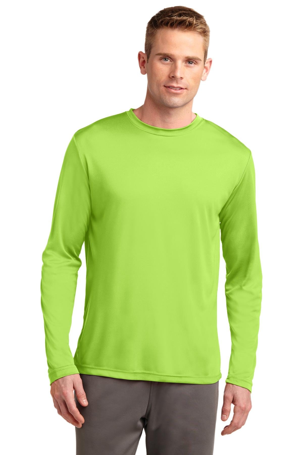 Sport-Tek T-Shirts LT / Lime Shock Sport-Tek TST350LS: Long-Sleeve Men's Tee