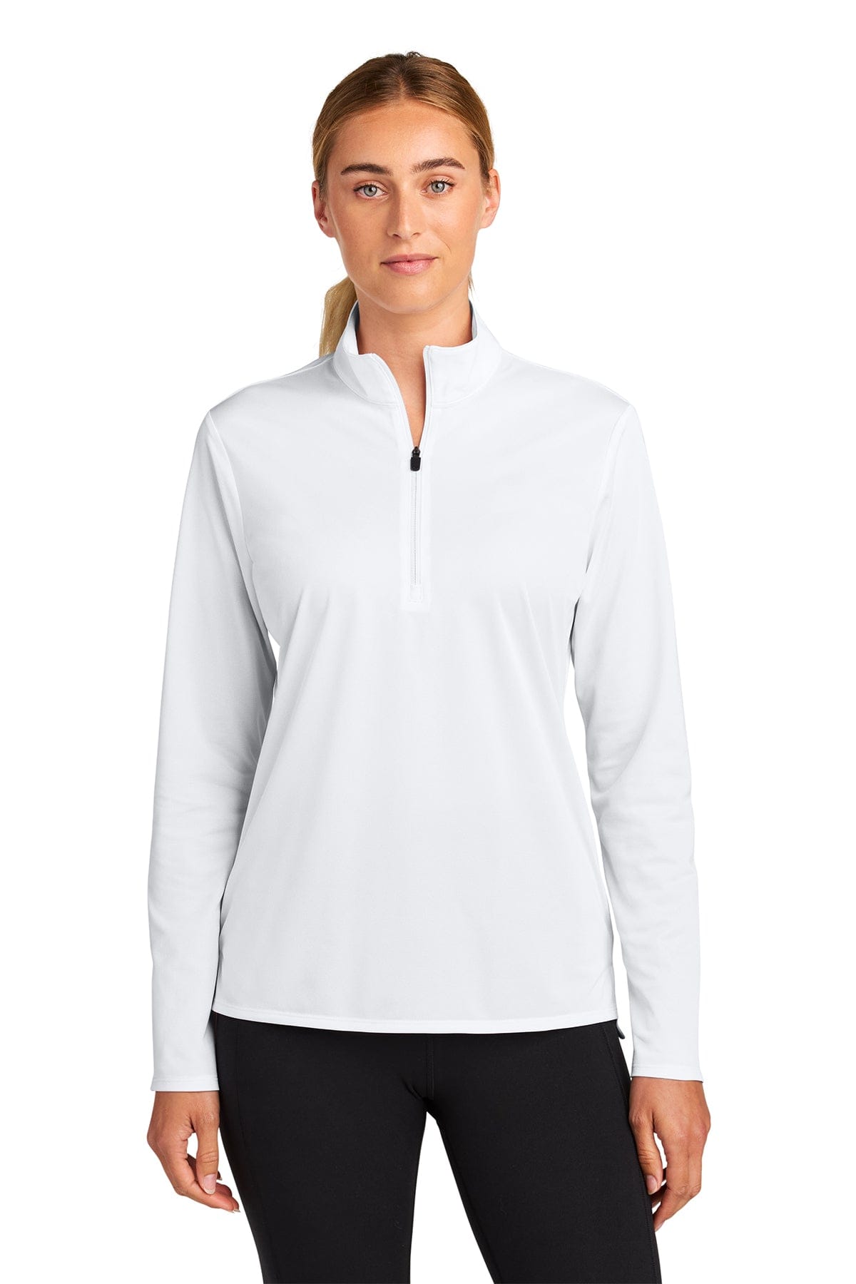 Sport-Tek Women's Micropique Sport-Wick 1/4-Zip LST672 in White