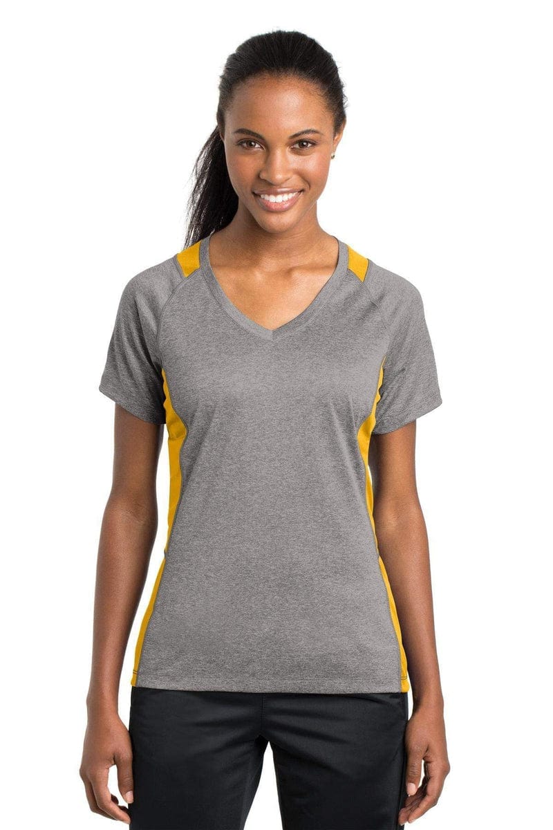 Sport-Tek T-Shirts Sport-Tek LST361: Ladies Heather Colorblock Contender V-Neck Tee