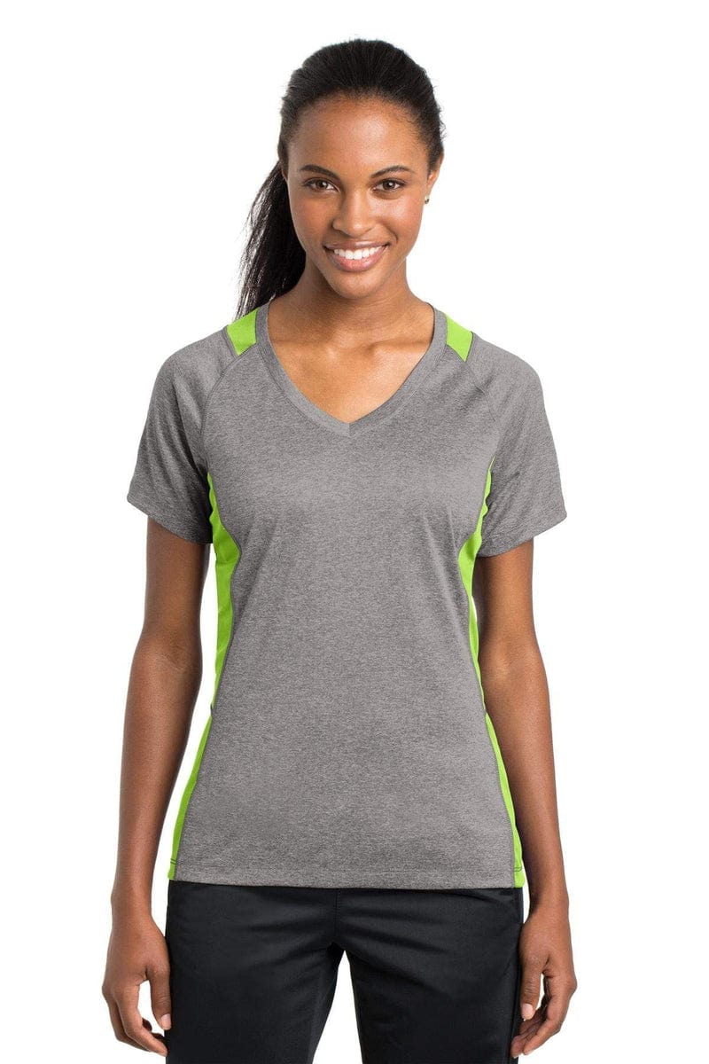 Sport-Tek T-Shirts Sport-Tek LST361: Ladies Heather Colorblock Contender V-Neck Tee
