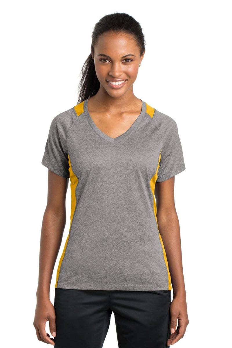 Sport-Tek T-Shirts Sport-Tek LST361: Ladies Heather Colorblock Contender V-Neck Tee
