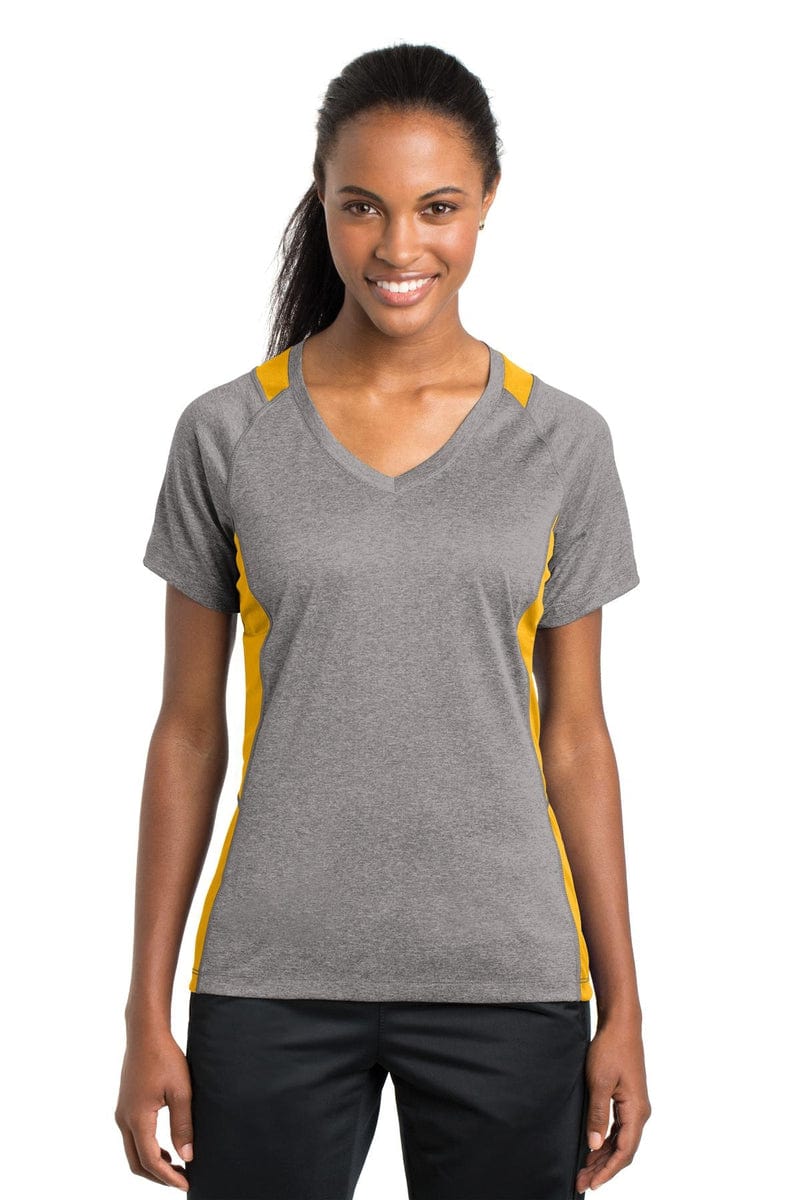Sport-Tek T-Shirts Sport-Tek LST361: Ladies Heather Colorblock Contender V-Neck Tee