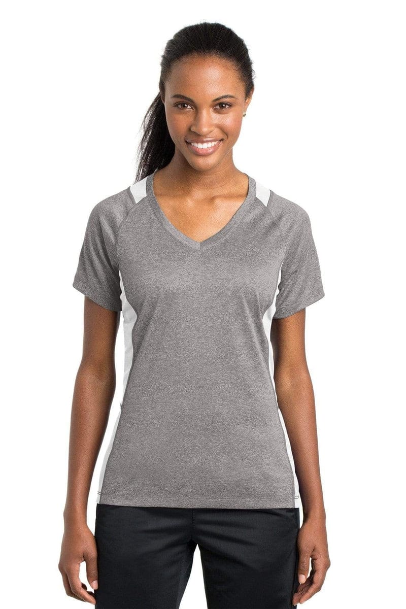 Sport-Tek T-Shirts Sport-Tek LST361: Ladies Heather Colorblock Contender V-Neck Tee